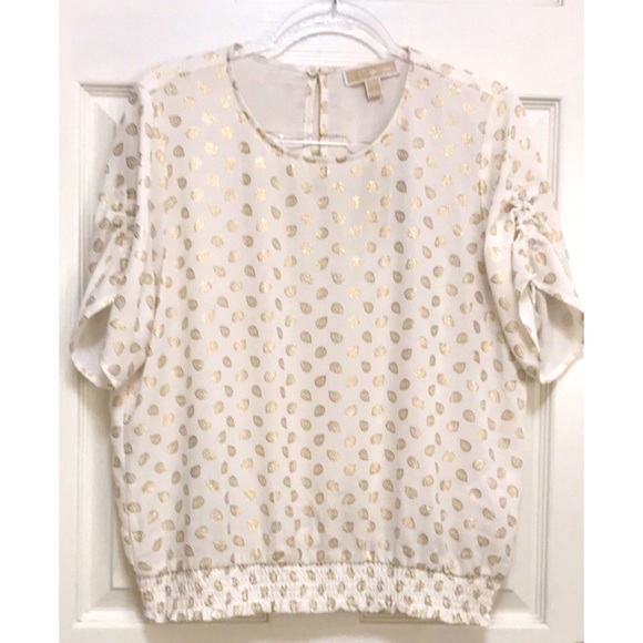 NWT Michael Kors Smocked Waist Top - Picture 3 of 16